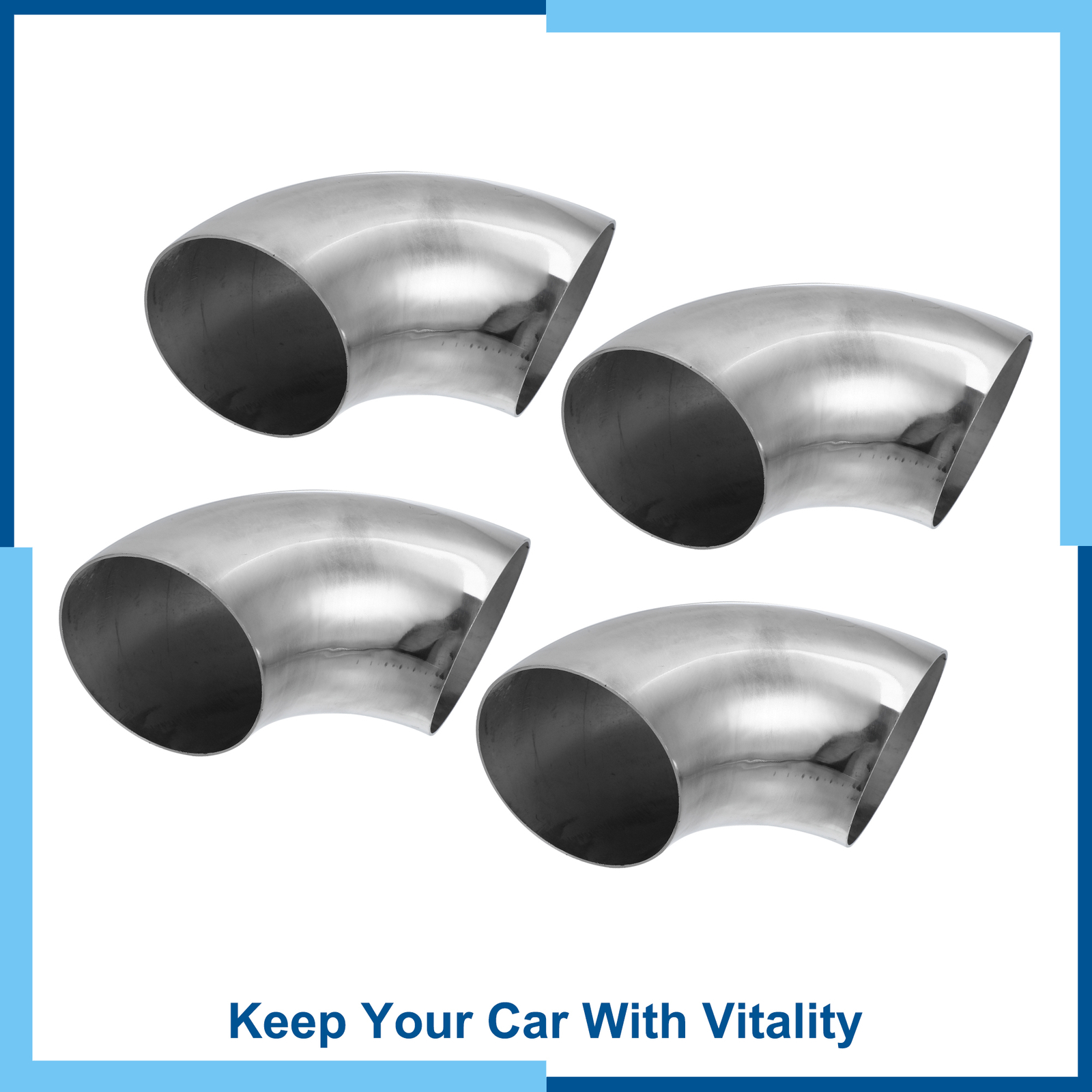 Universal Pack (4) OD 4 Inch 90 Degree Stainless Steel Exhaust Elbow Tube Pipe