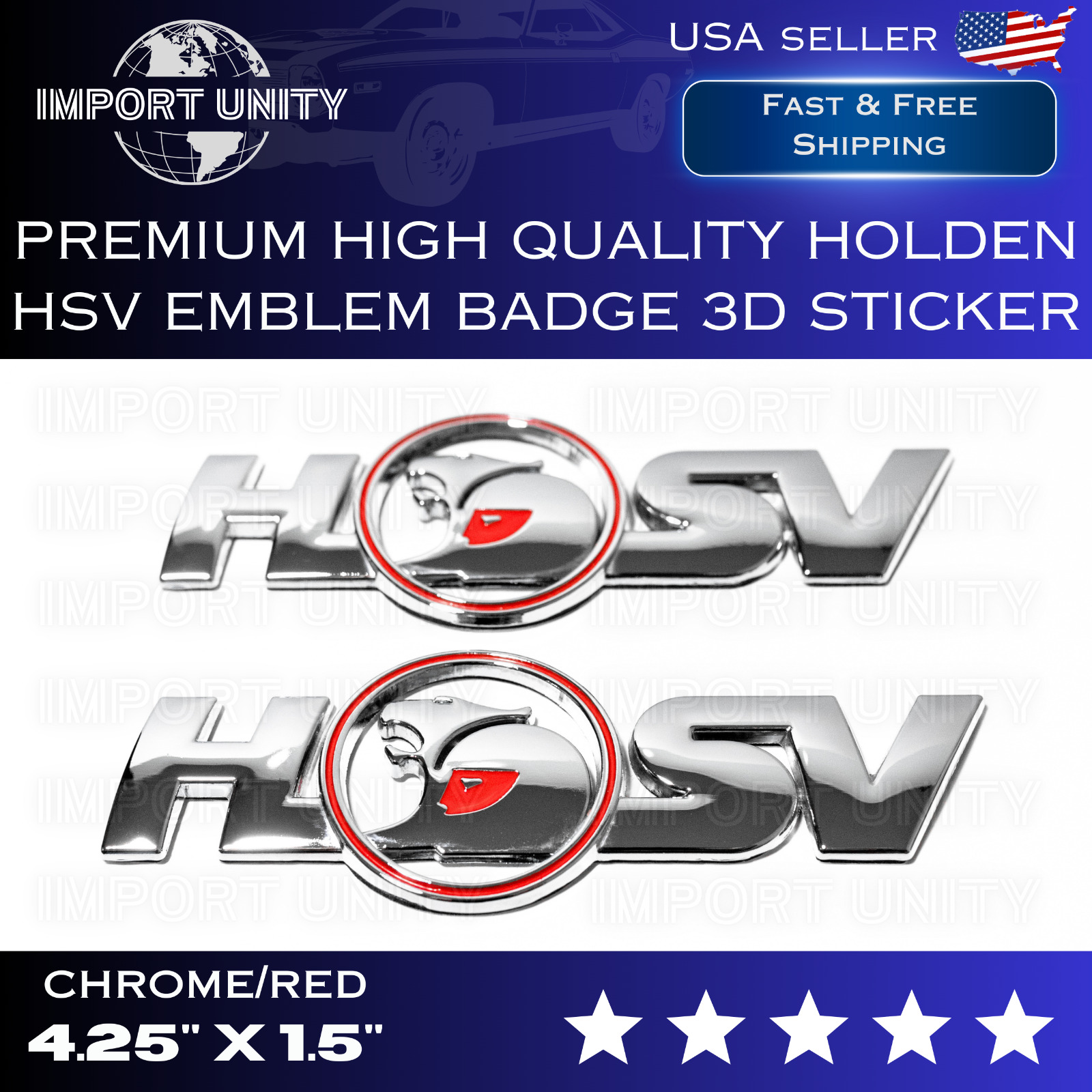 2X PREMIUM HOLDEN HSV Emblem Badge 3D Sticker For Trunk Tailgate PONTIAC GTO G8