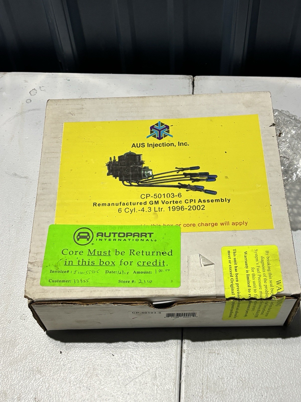 [CP-50103-6] AUS Injection VORTEC Assy fit GM {V6 - 4.3L} Trucks/Vans 1996-2002