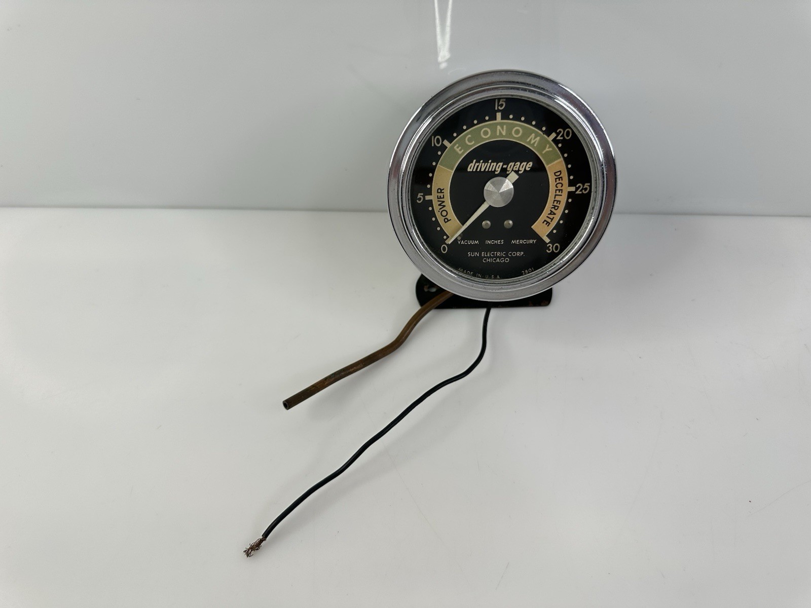 Rare Vintage 1960’s Sun Electric Driving-Gage Gauge 3-3/4” 2801 Chrome USA