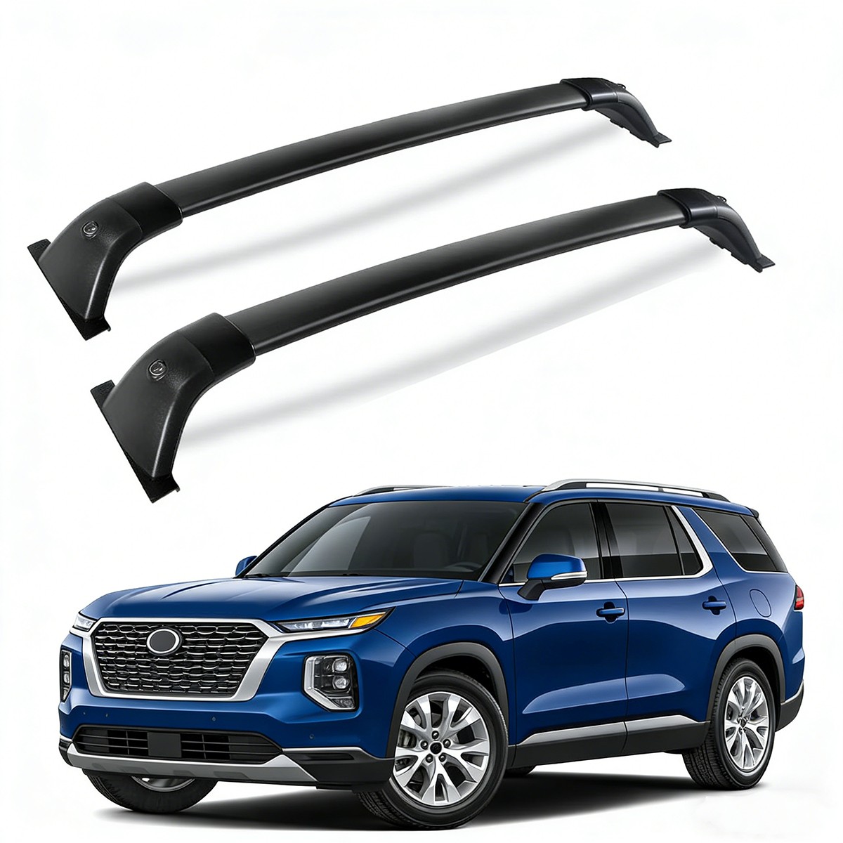 2X Heavy Duty Black Upgraded Roof Rack Cross Bars For Grand Highlander 2024-2026