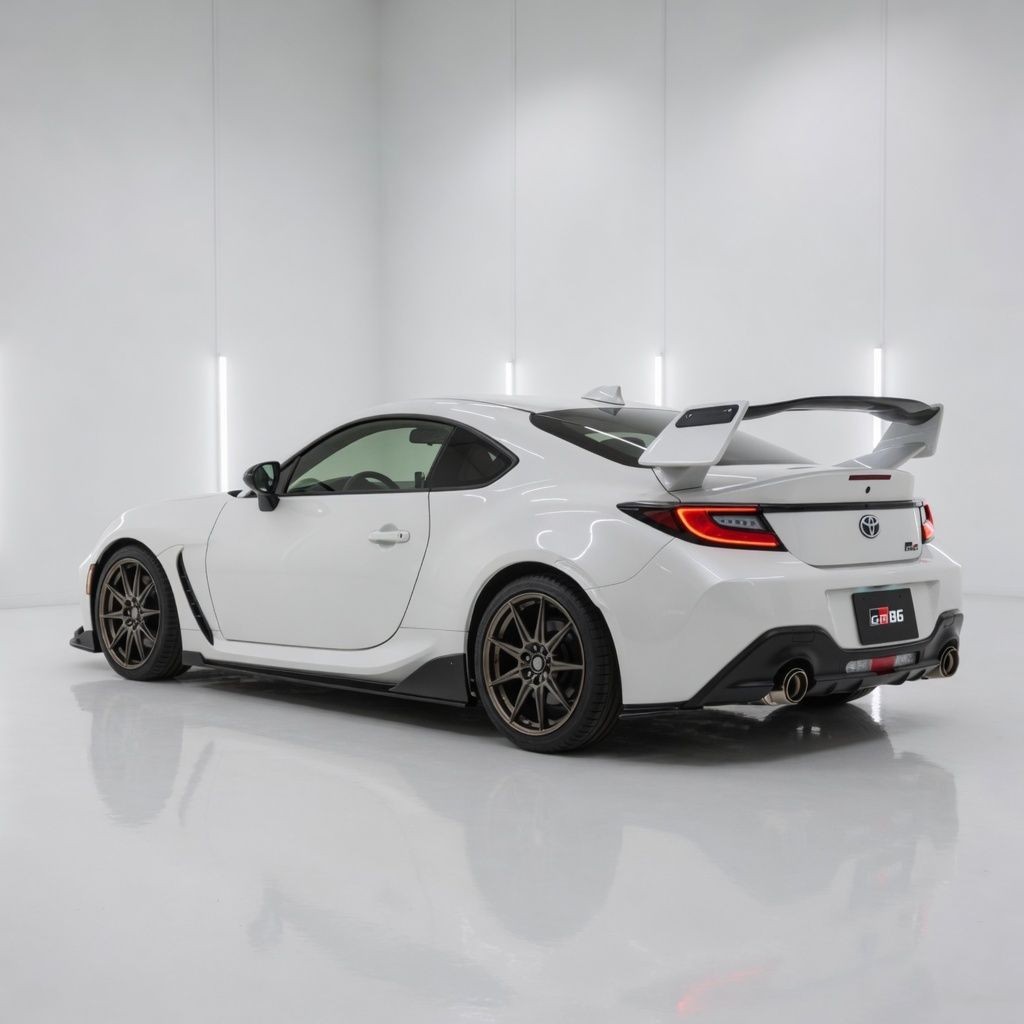 3PCS RJ STYLE HALF CARBON UNPAINTED REAR WING SPOILER FOR TOYOTA GR86 ZN8 2021+