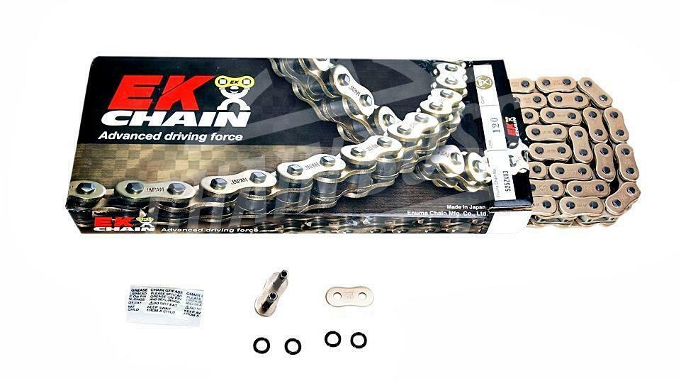 EK Chains 525 x 118 Links ZVX3 Extreme Series Xring Sealed Gold Drive Chain EK Chains 525 x 118 Links ZVX3 Extreme Series Xring Sealed Gold Drive Chain
