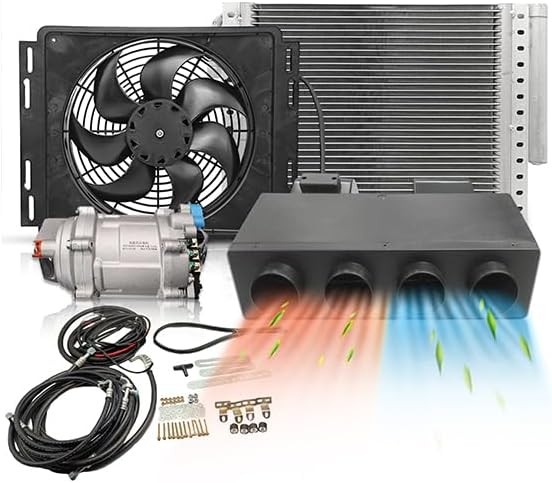 12V Electric Cool & Heat Universal Underdash Air Conditioner DC Auto Car A/C 63A
