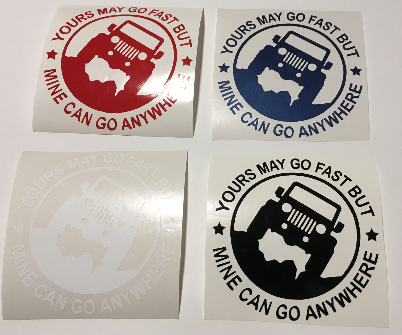 Yours May Go Fast But Mine Can Go Anywhere Large Red Decal Sticker