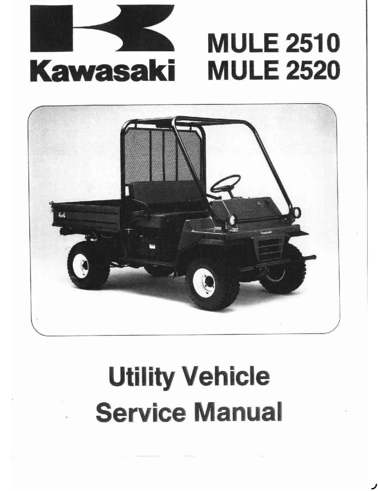 1993-2000 Kawasaki Mule 2510 2520 KAF620 A B Service Shop Repair Manual 1993-2000 Kawasaki Mule 2510 2520 KAF620 A B Service Shop Repair Manual
