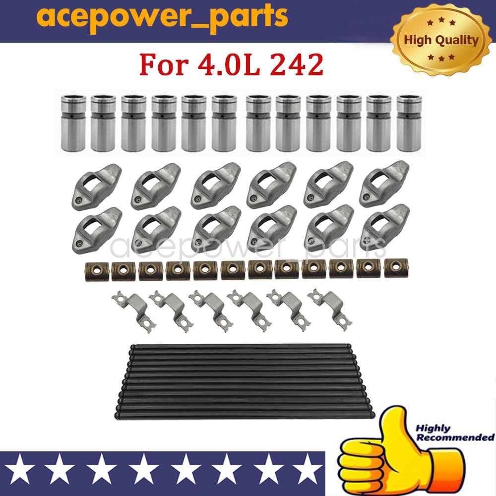 Pushrods Rocker Arms Lifters Kit Fits 1987-2006 Jeep Wrangler Cherokee Comanche