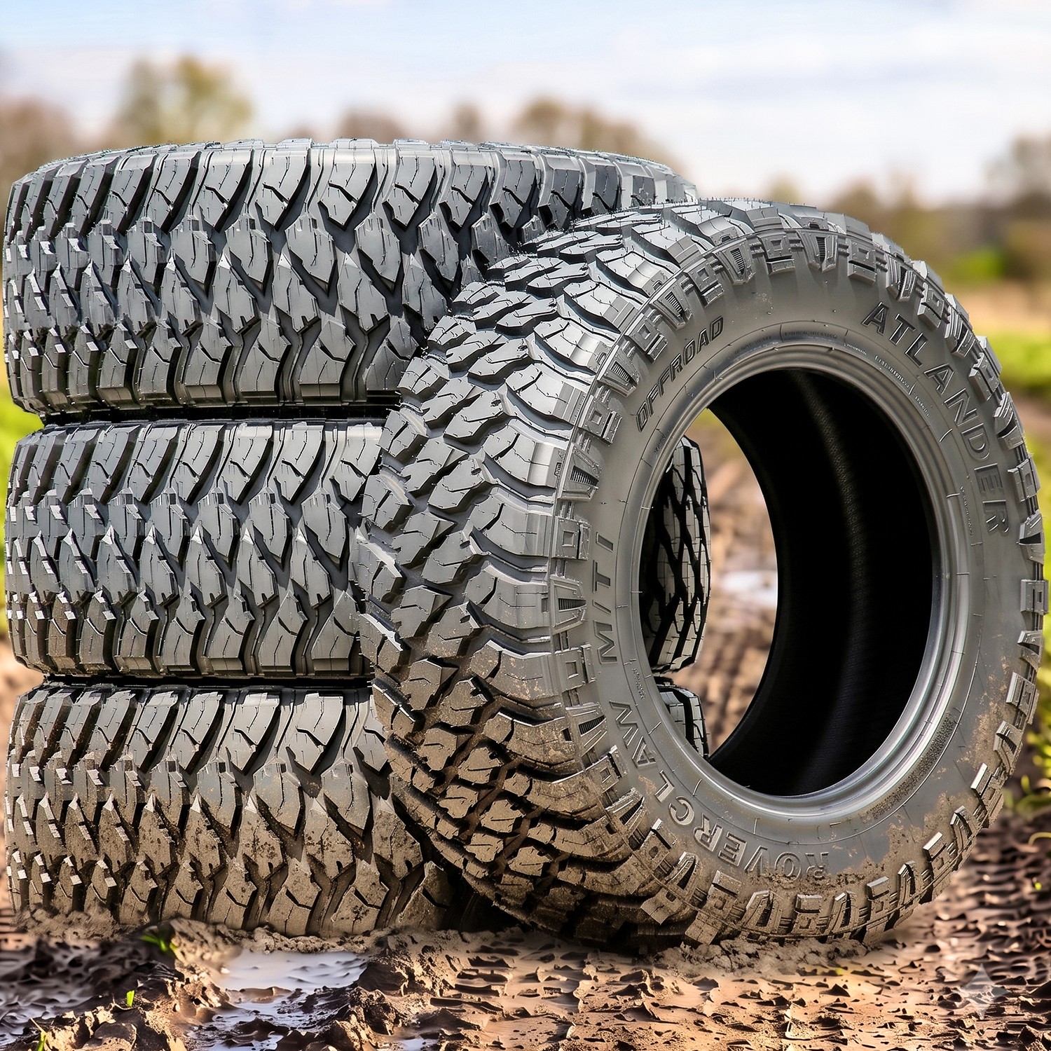 4 Atlander Roverclaw M/T I 37X13.50R24 124Q F 12 Ply Light Truck Tires