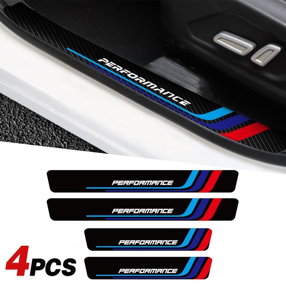 4X✨Car Scuff Plate Door Sill Cover Protect Tri Color For BMW X1/X3/X5 M5 Series