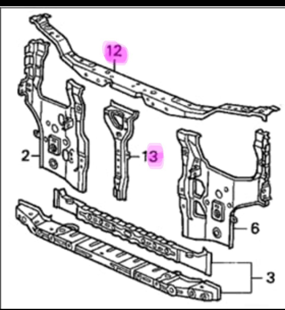 97-01 Honda Prelude BB6 Front Upper Radiator Support Tie Bar OEM 97-01 Honda Prelude BB6 Front Upper Radiator Support Tie Bar OEM