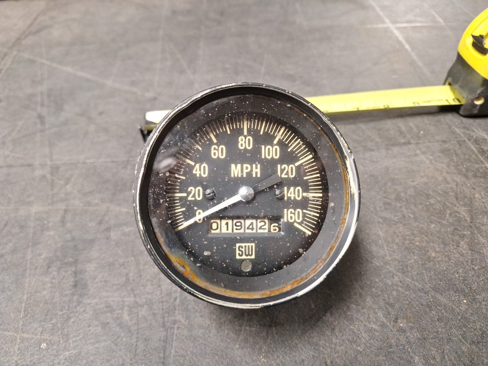 1964 Stewart Warner BLUE Dot 160 MPH Speedometer Head Tested Works As Should 1964 Stewart Warner BLUE Dot 160 MPH Speedometer Head Tested Works As Should