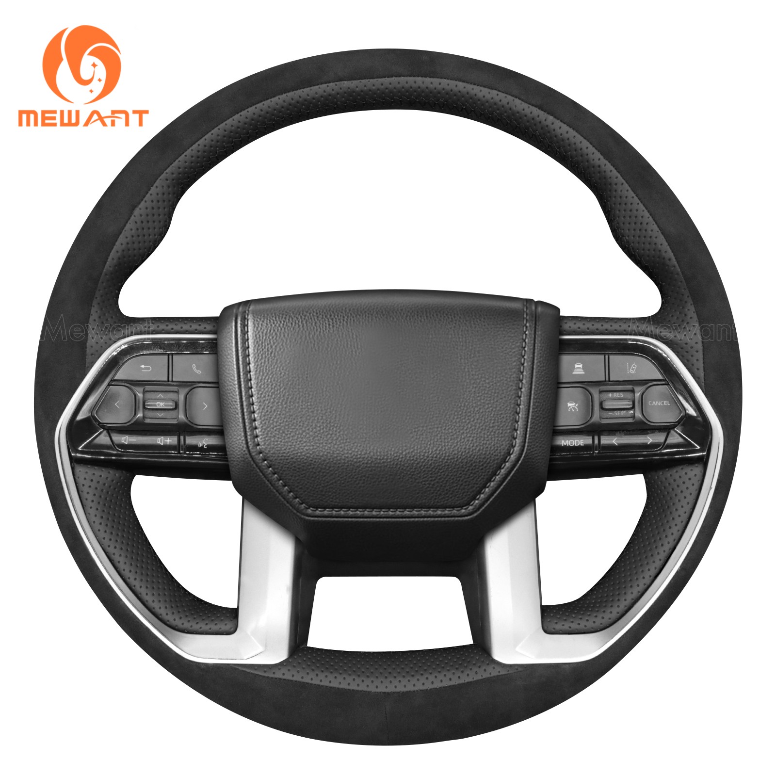 MEWANT Suede/PU Leather Steering Wheel Cover for Toyota Tacoma 25 Tundra 22-25
