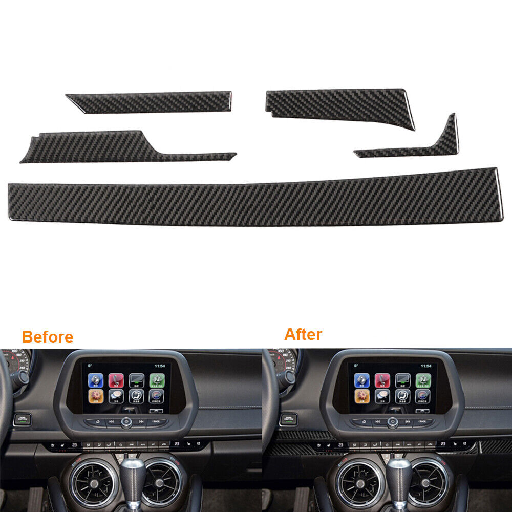 Carbon Fiber Interior Dashboard Decor Trim Cover Fit For Chevrolet Camaro 17-19