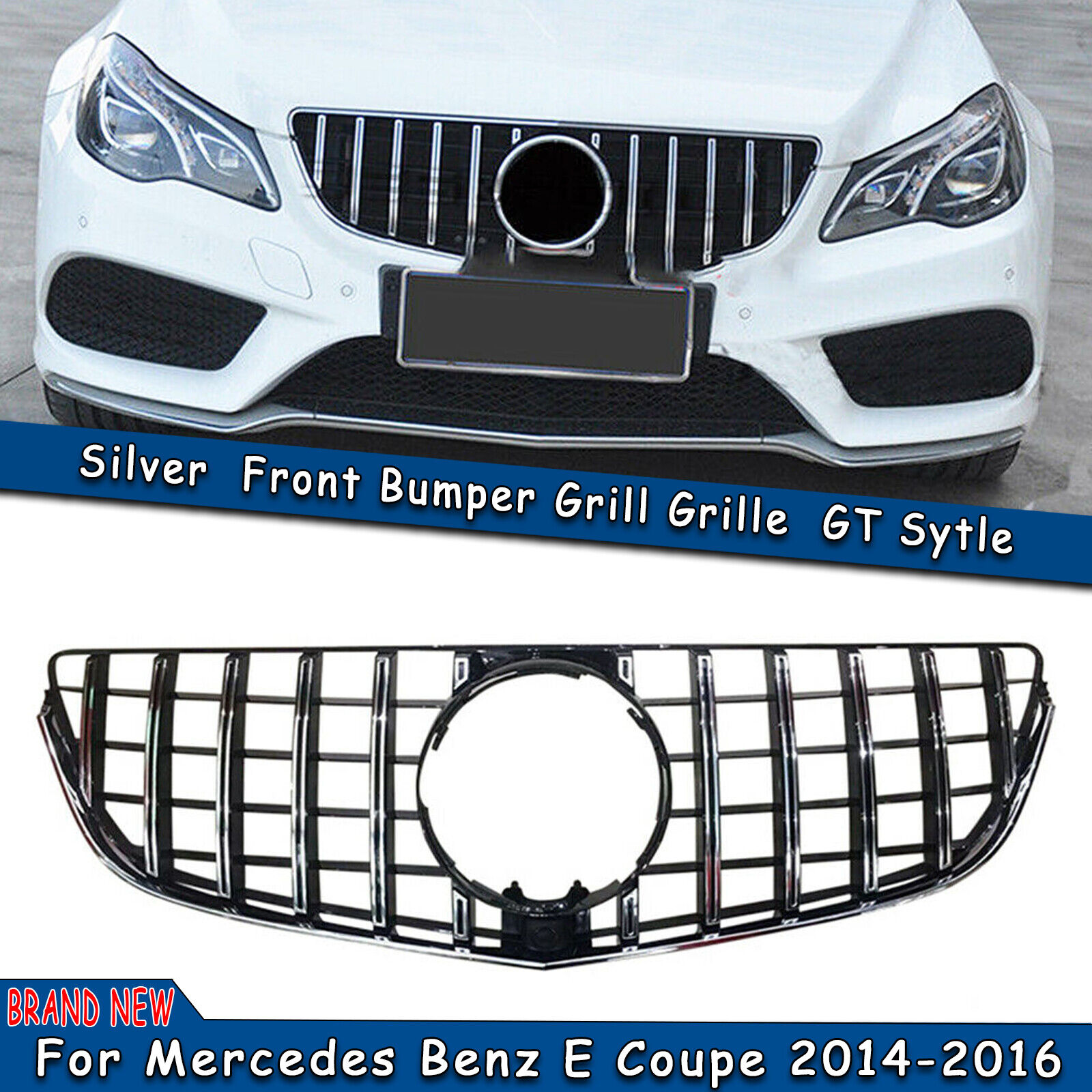 For 14-17 Mercedes Benz E Coupe c207 C207 GT GTR 1PC Vertical Front Grille Grill