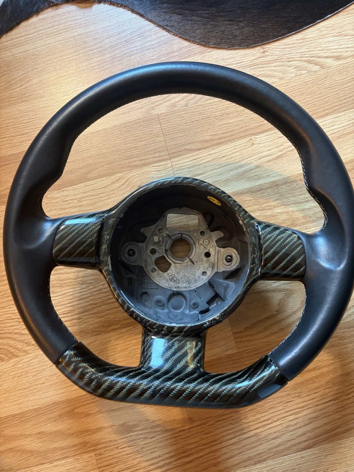 2004-2014 Genuine Lamborghini Gallardo R8 Steering Wheel Black Leather Carbon