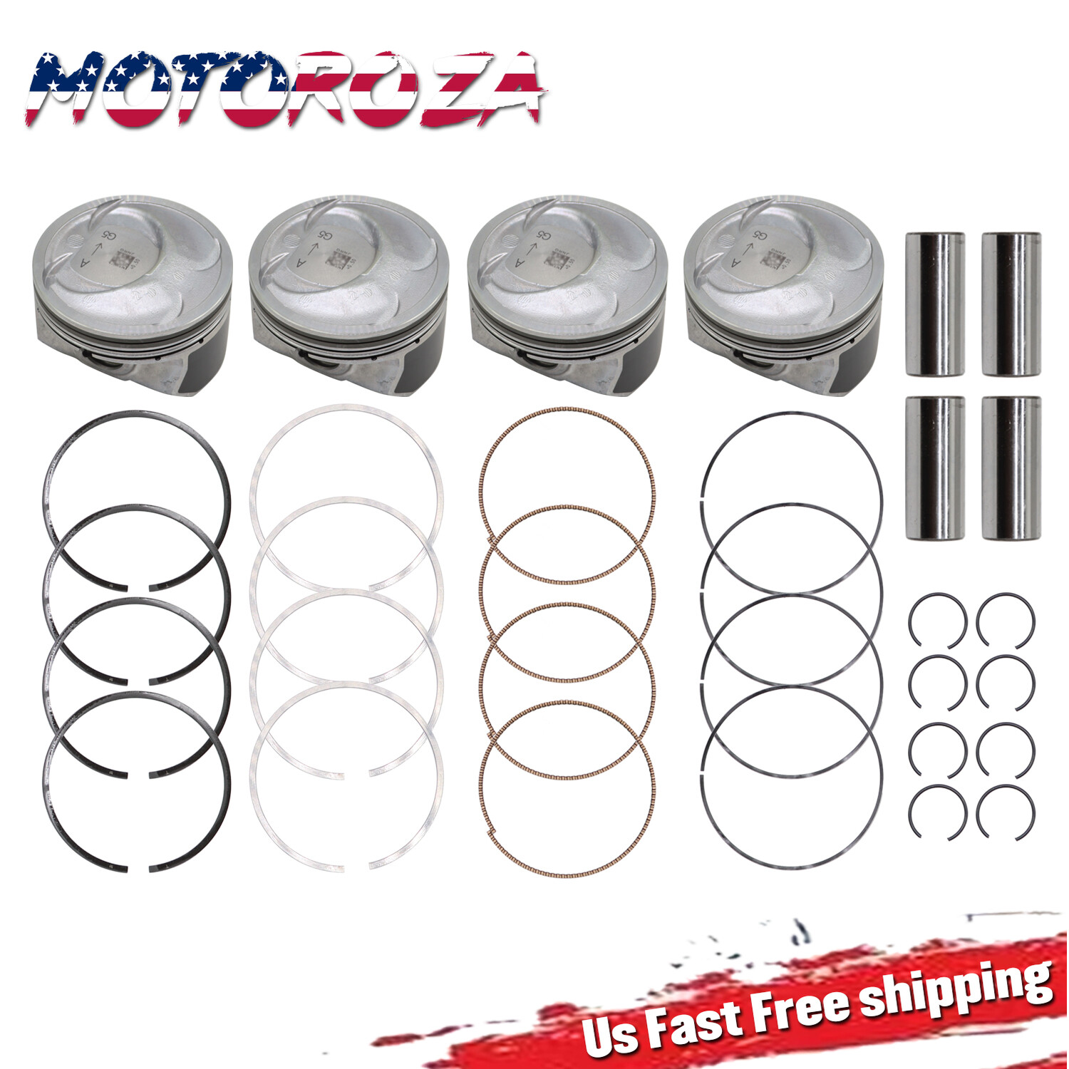 +0.50MM New G4KJ Pistons & Rings Kit for 11-19 Hyundai Tucson Kia Sportage 2.4L
