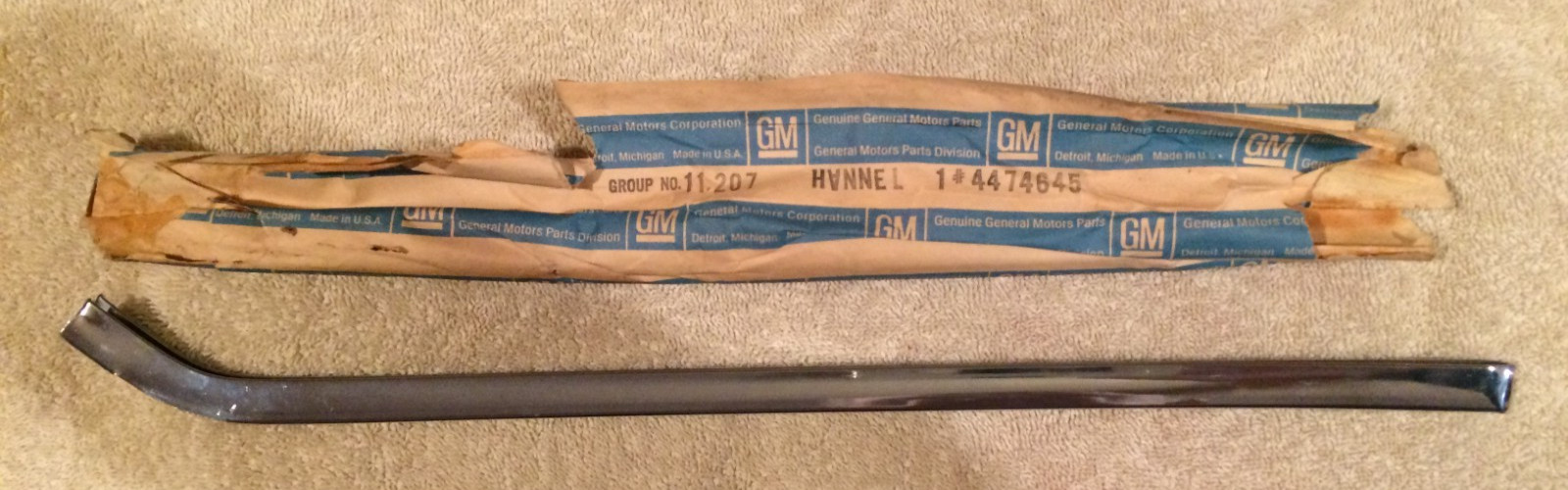 NOS GM #4474645, '65-66 IMPALA/CAPRICE COUPE OR CONVERTIBLE QTR WINDOW CHANNEL NOS GM #4474645, '65-66 IMPALA/CAPRICE COUPE OR CONVERTIBLE QTR WINDOW CHANNEL