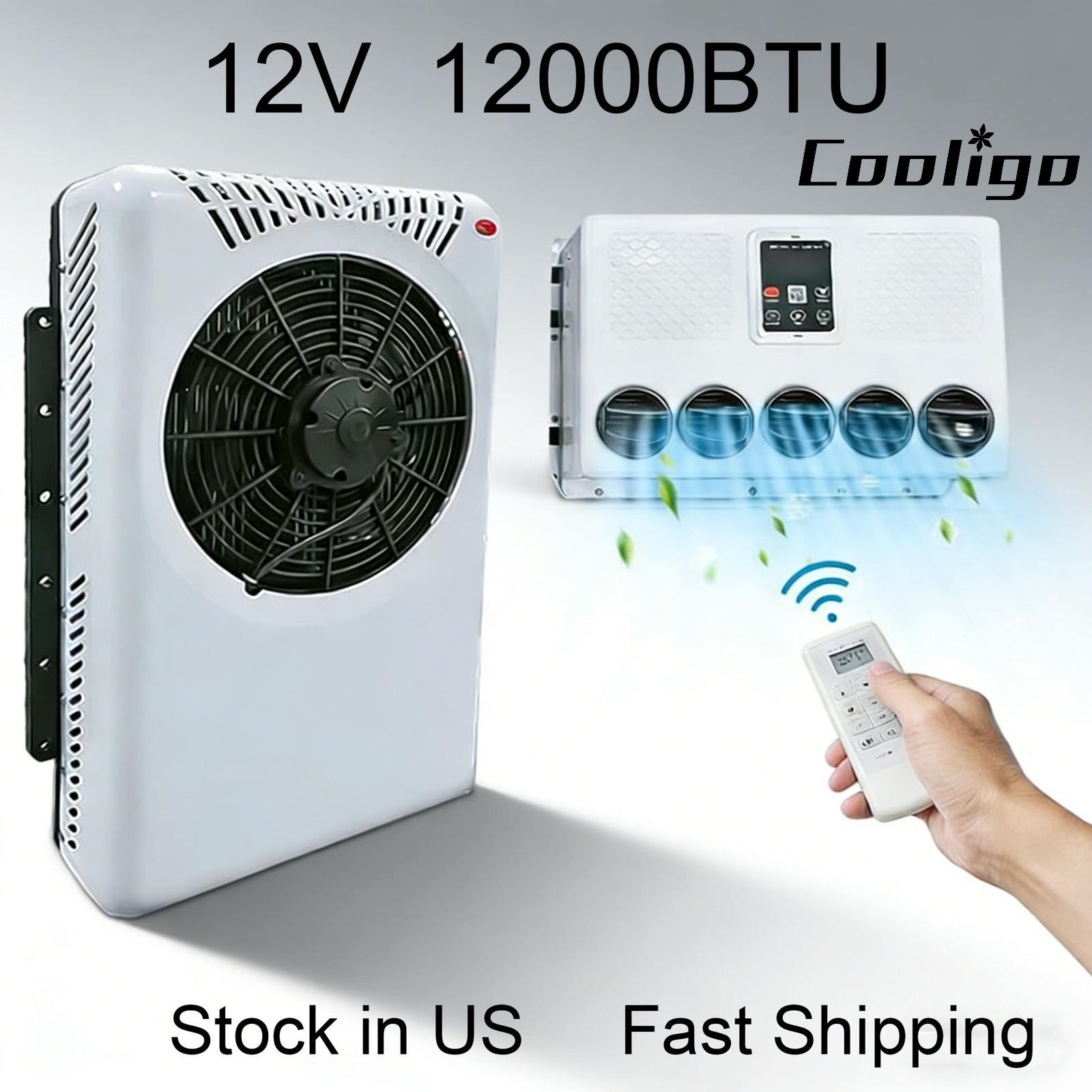12V 12000 BTU Quiet Split A/C Inverter Cooling High-Efficiency for Truck Trailer