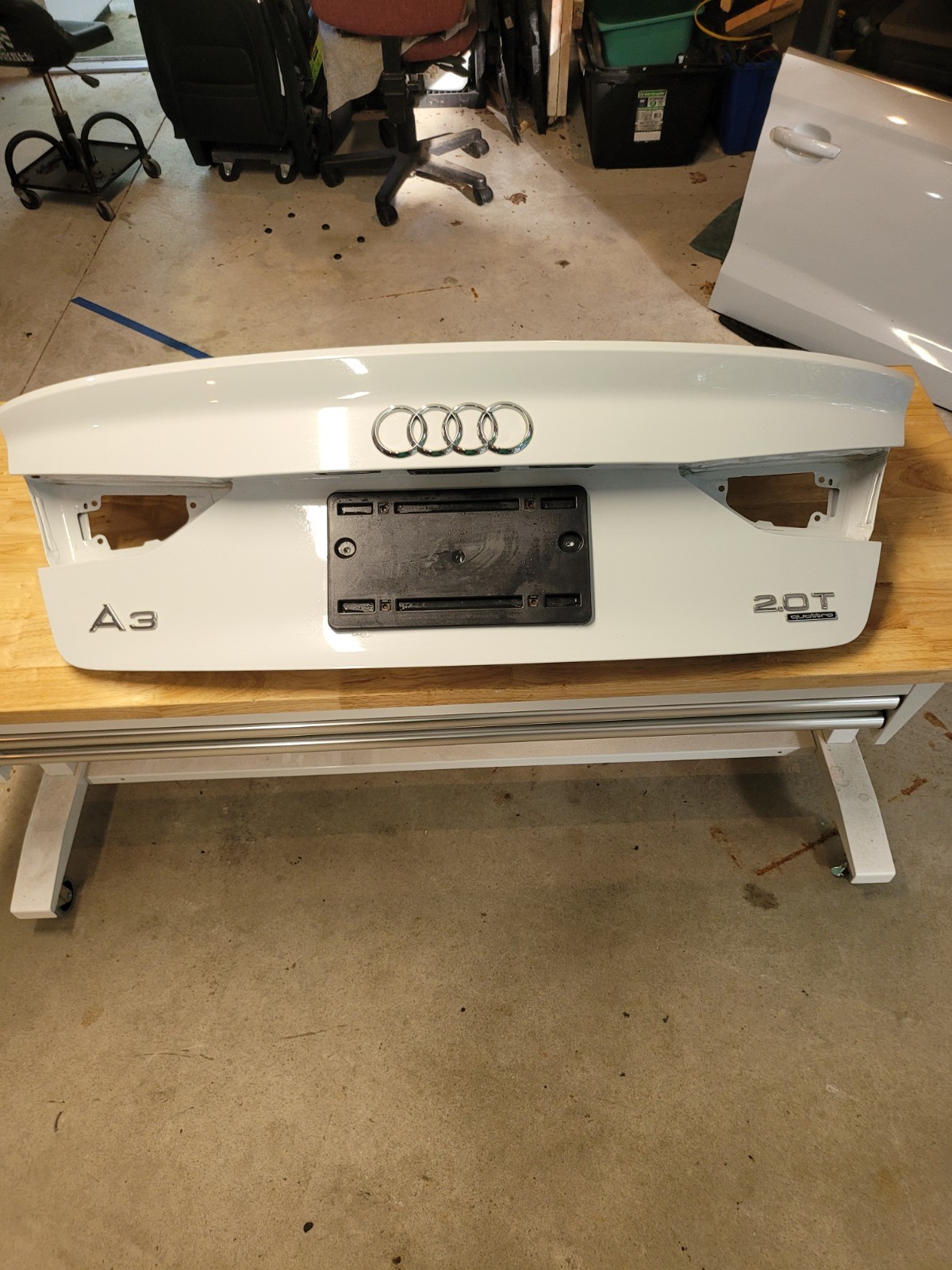 15-19 Audi A3 Quattro Rear Trunk Deck Lid Shell Panel OEM LS9R GLACIER WHITE 15-19 Audi A3 Quattro Rear Trunk Deck Lid Shell Panel OEM LS9R GLACIER WHITE