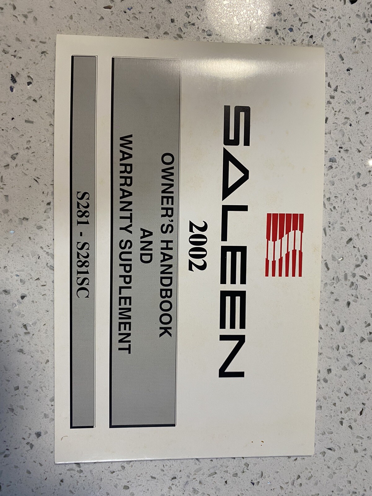 Authentic Mustang Saleen 2002 S281 S281SC Owner's Handbook Rare