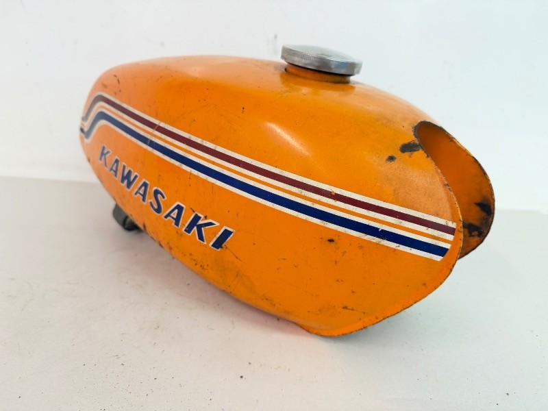 1971-1973 Kawasaki F6 Enduro 125 OEM Orange Gas Fuel Tank 51001-063-71