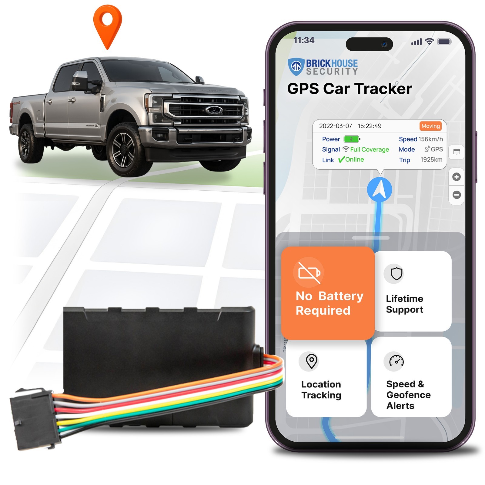 Brickhouse Security Livewire4 - Wired Car, Fleet GPS Tracker-No Battery Required Brickhouse Security Livewire4 - Wired Car, Fleet GPS Tracker-No Battery Required