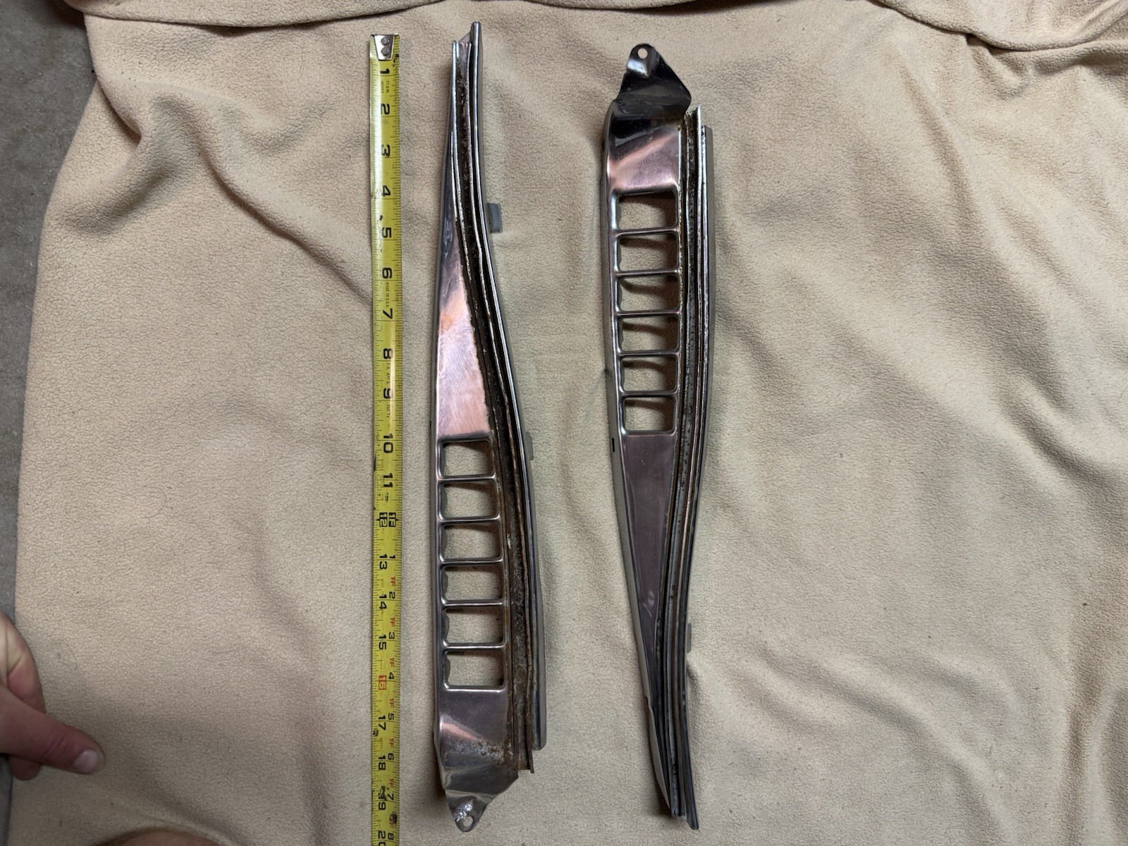 1957 1958 Cadillac Door Jamb Air Vent Grilles Pair OEM Custom Chrome Polished