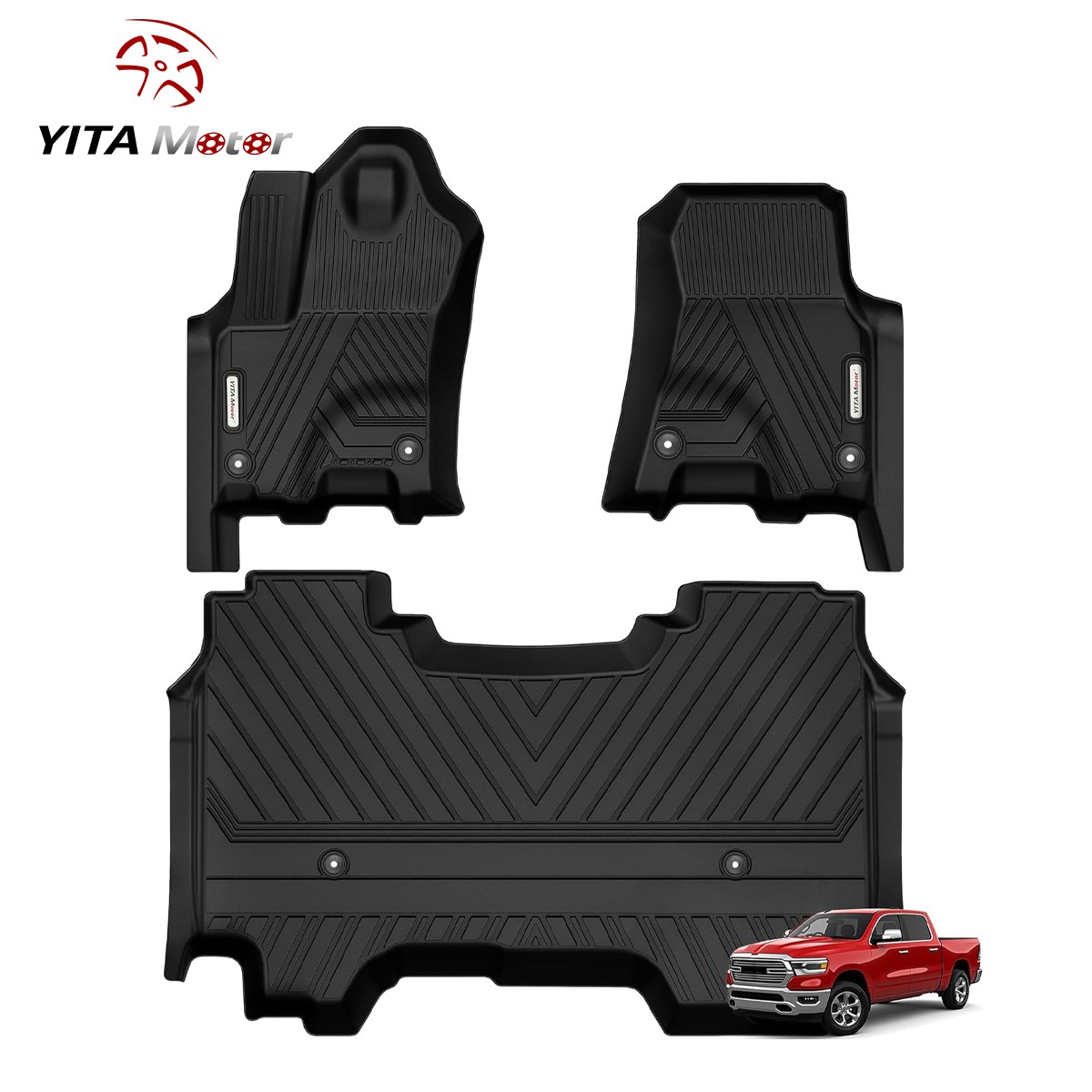 YITAMOTOR 3D Floor Mats for 2025 2026 Ram 1500 Crew Cab Bucket Seat All Weather