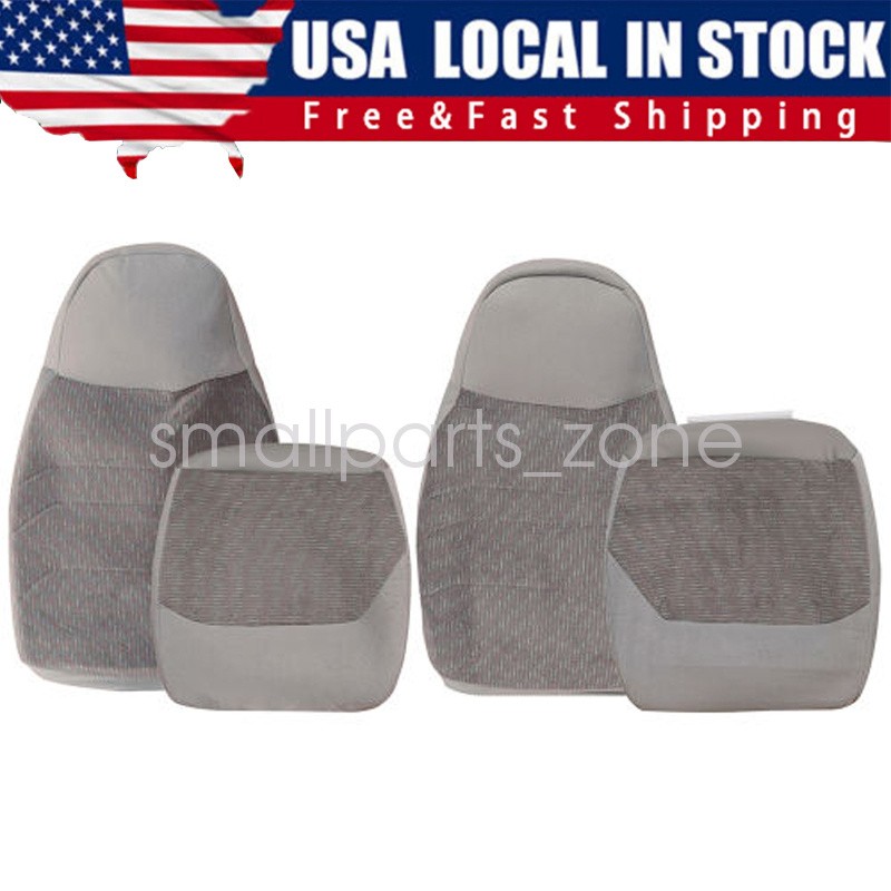 For 94-97 Ford F250 F350 XLT Driver & Passenger Bottom Top Cloth Seat Cover Set