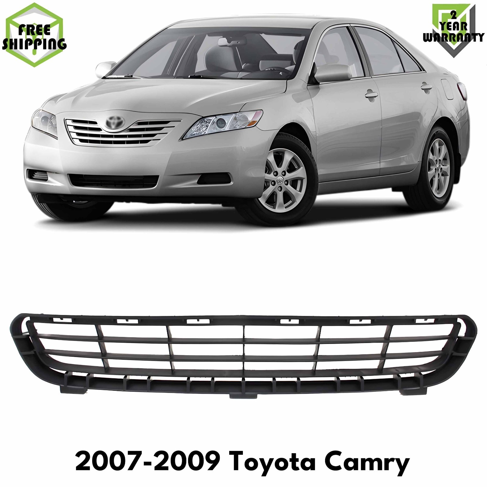 Front Bumper Grille for 2007-2009 Toyota Camry Textured Black Japan or USA Built