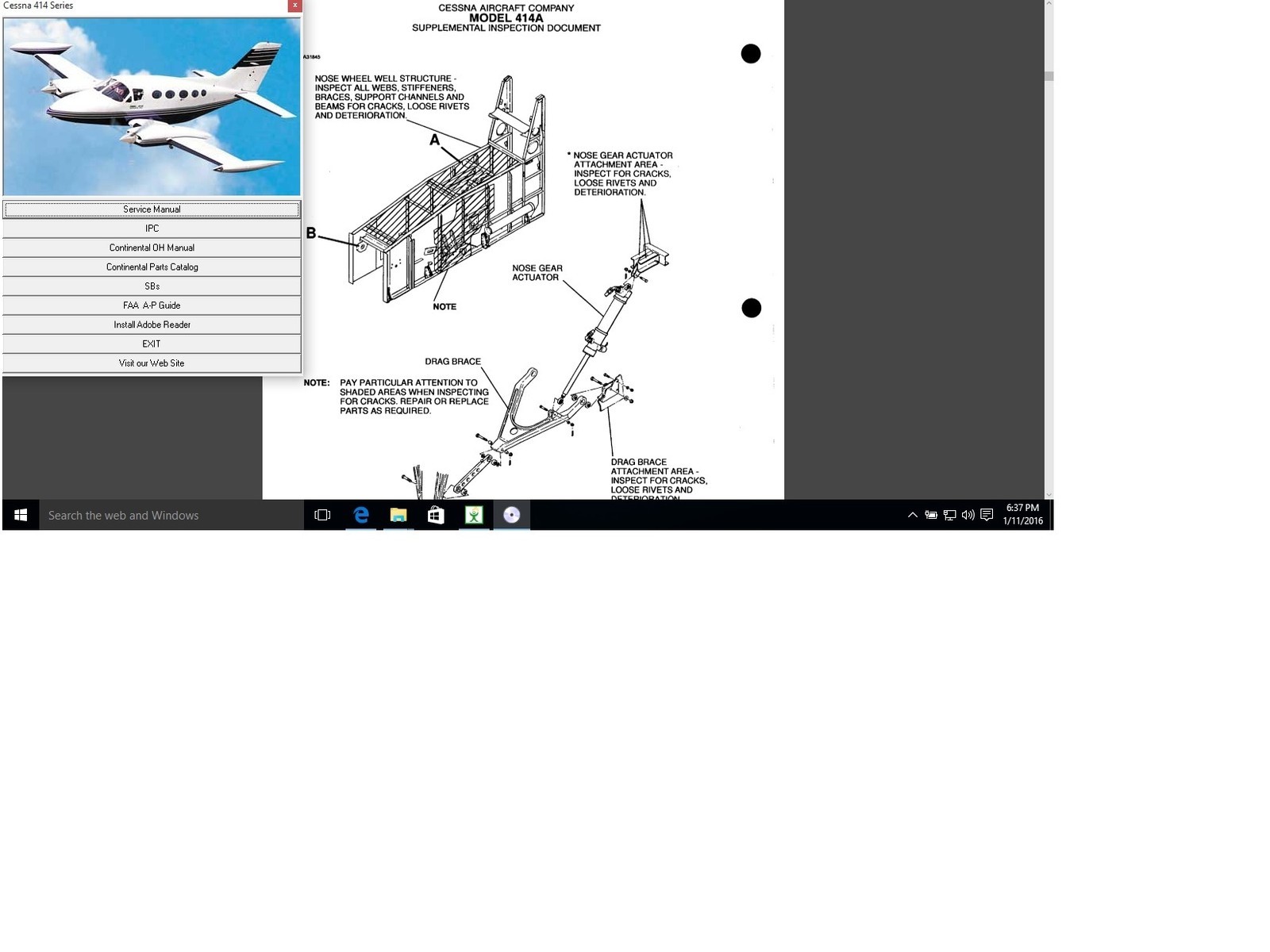 Cessna 414 service maintenance manual set n engine 414A D778-34-13 w A/Ds