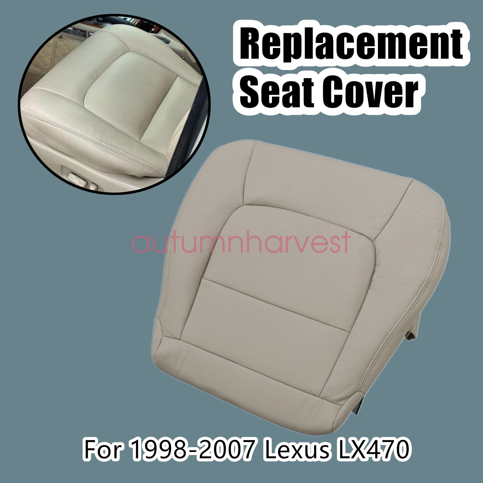 For 1998-2007 Lexus LX470 Front Driver Bottom Leather Replacement Seat Cover TAN