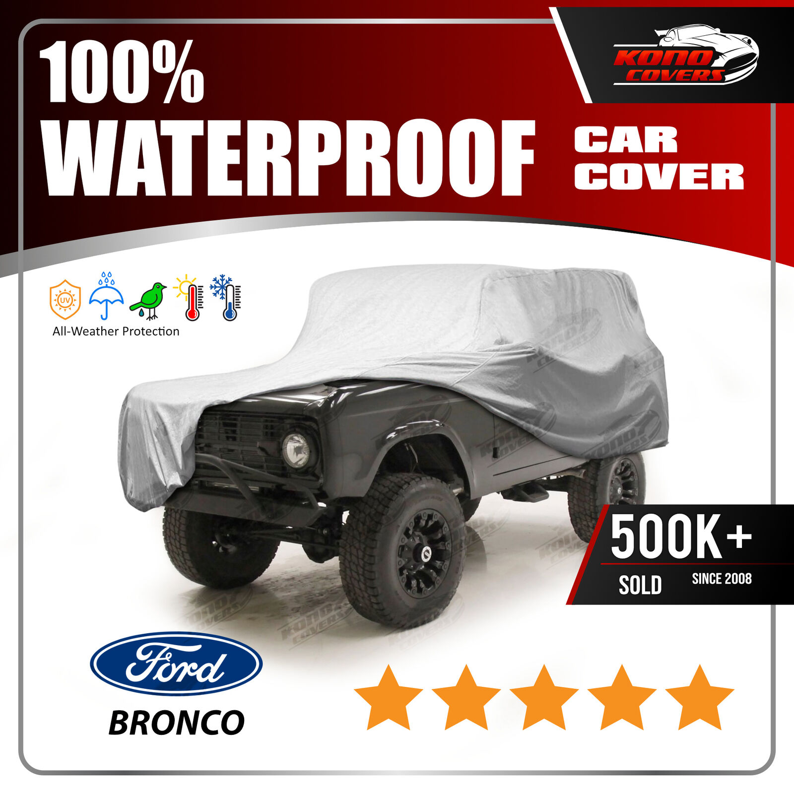 Ford Bronco 6 Layer Waterproof Car Cover 1966 1967 1968 1969 1970 1971 1972 1973