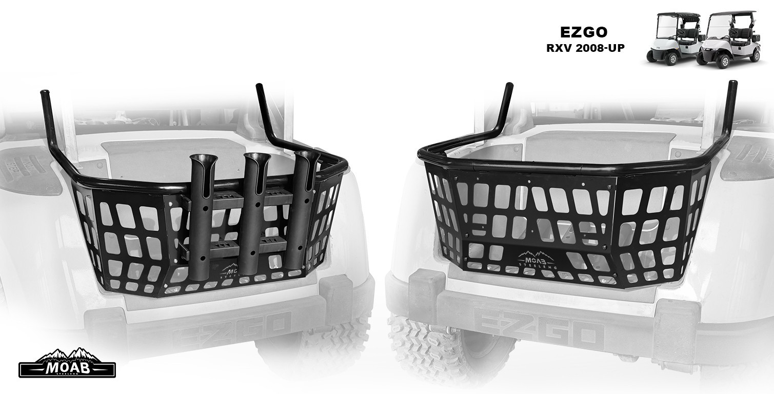 \'MOAB\' Heavy Duty Utility Rear Basket for EZGO RXV 2008+ Golf Cart