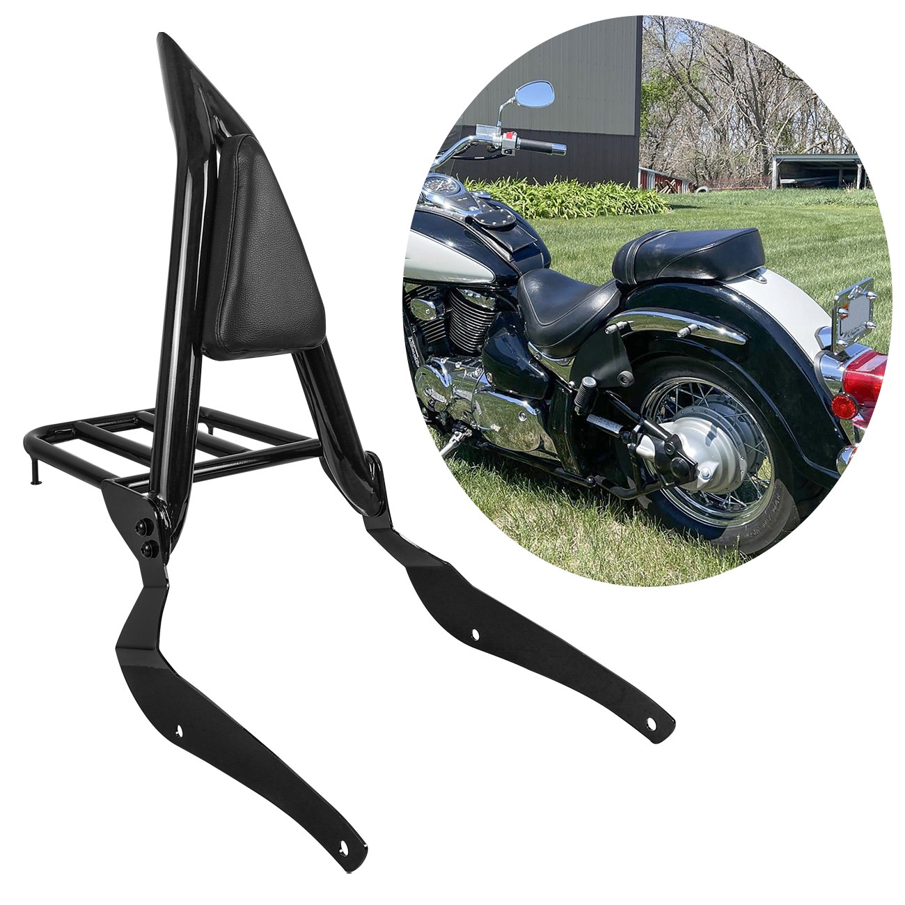 Rear Passenger Sissy Bar Backrest For Suzuki Boulevard M50 C50 VL800 2001-2012