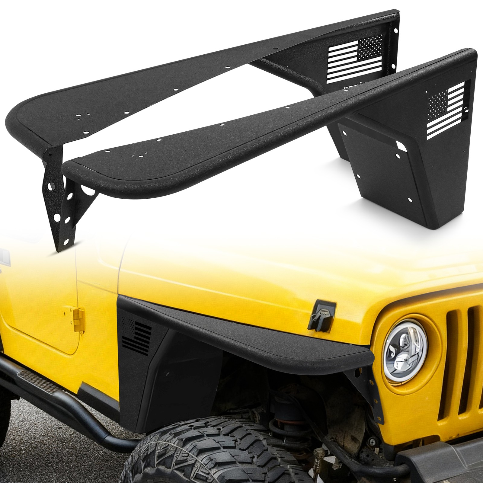 For 1997-2006 Jeep Wrangler TJ LJ Wheel Fender Flares Truck Mud Flaps F&R DIY