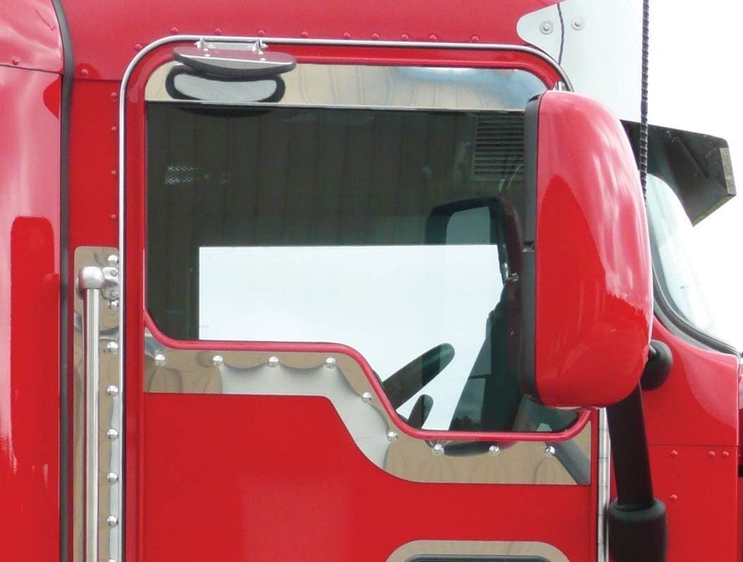 Kenworth W900 T800 T600 T300 Daylite Door Under Window Trim SS PAIR SET