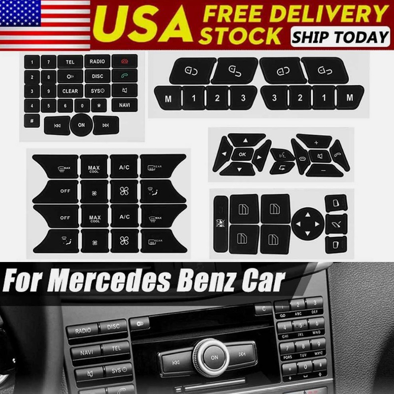 Fits For Mercedes Benz Steering A/C Window Control Button Repair Decals Stickers