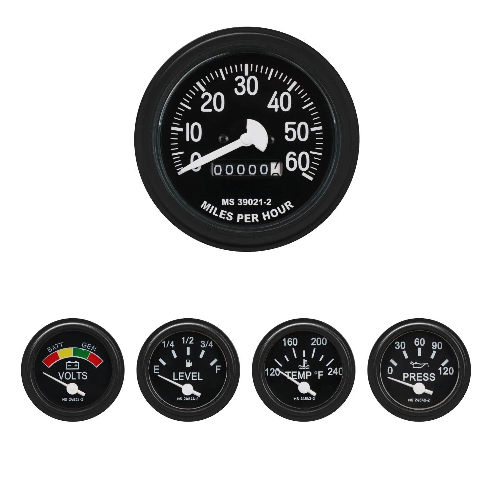 Humvee Black 5 Gauge Set Military Equipment Replacement M998 M1123 M1045 Truck