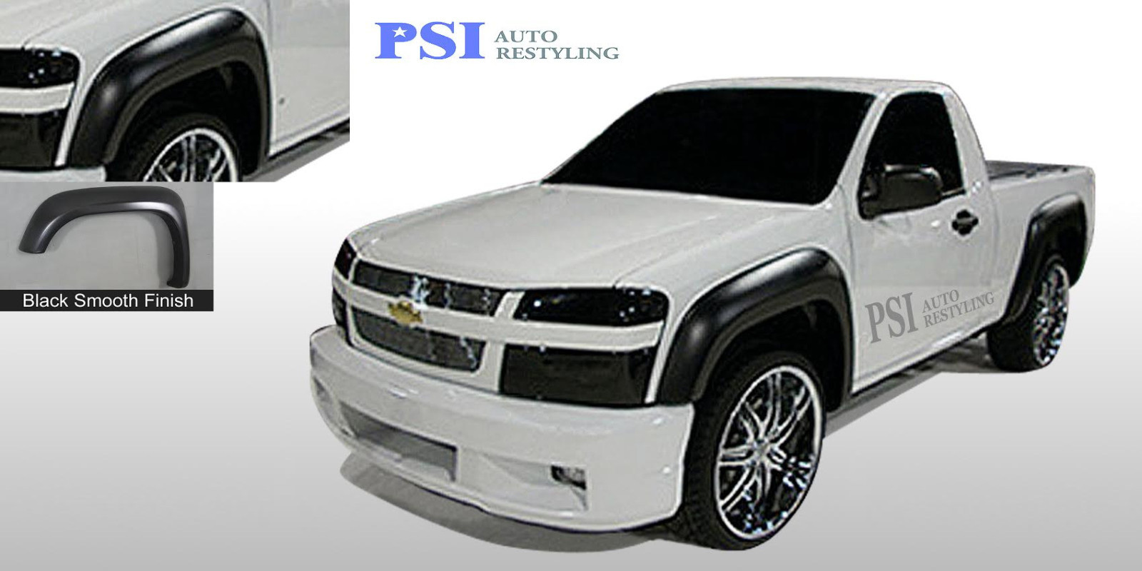 Black Paintable Extension Fender Flares 2004-2012 Chevrolet Colorado GMC Canyon