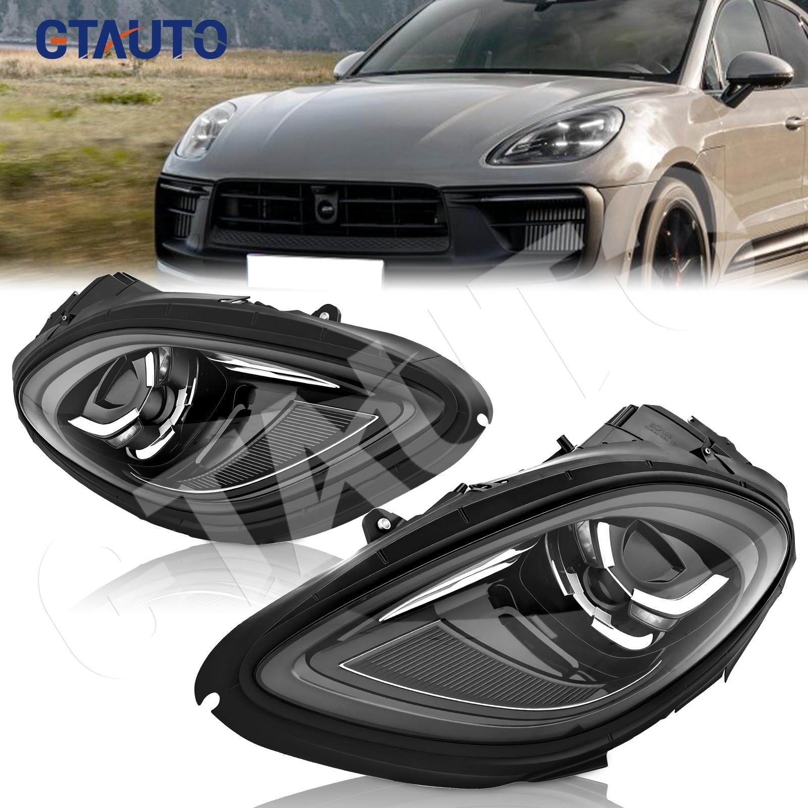 For 14-22 Porsche Macan Front LED Headlight Lamp Laser Matrix Animation LH & RH