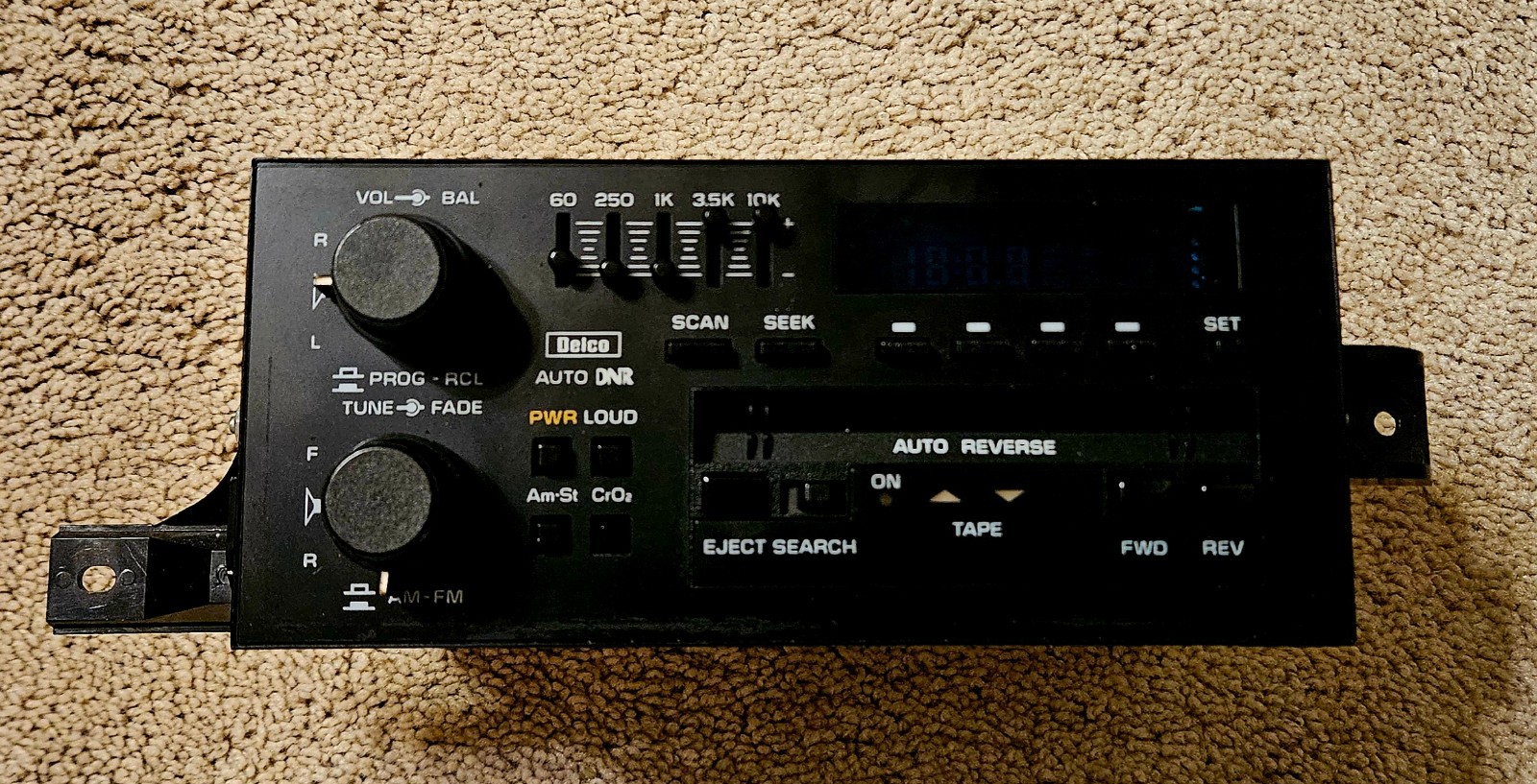 Vintage 80s 90s Delco Auto DNR Cassette Player Mod. 16131335 Untested As Is