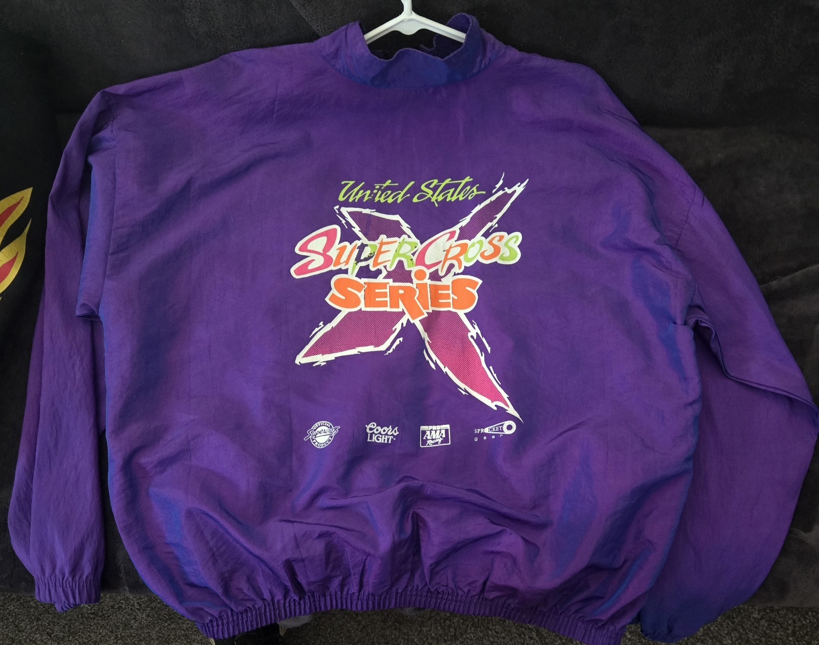 RARE Early 90\'s MX AMA Supercross SX Series 1/4 Zip Purple Pullover McGrath Look