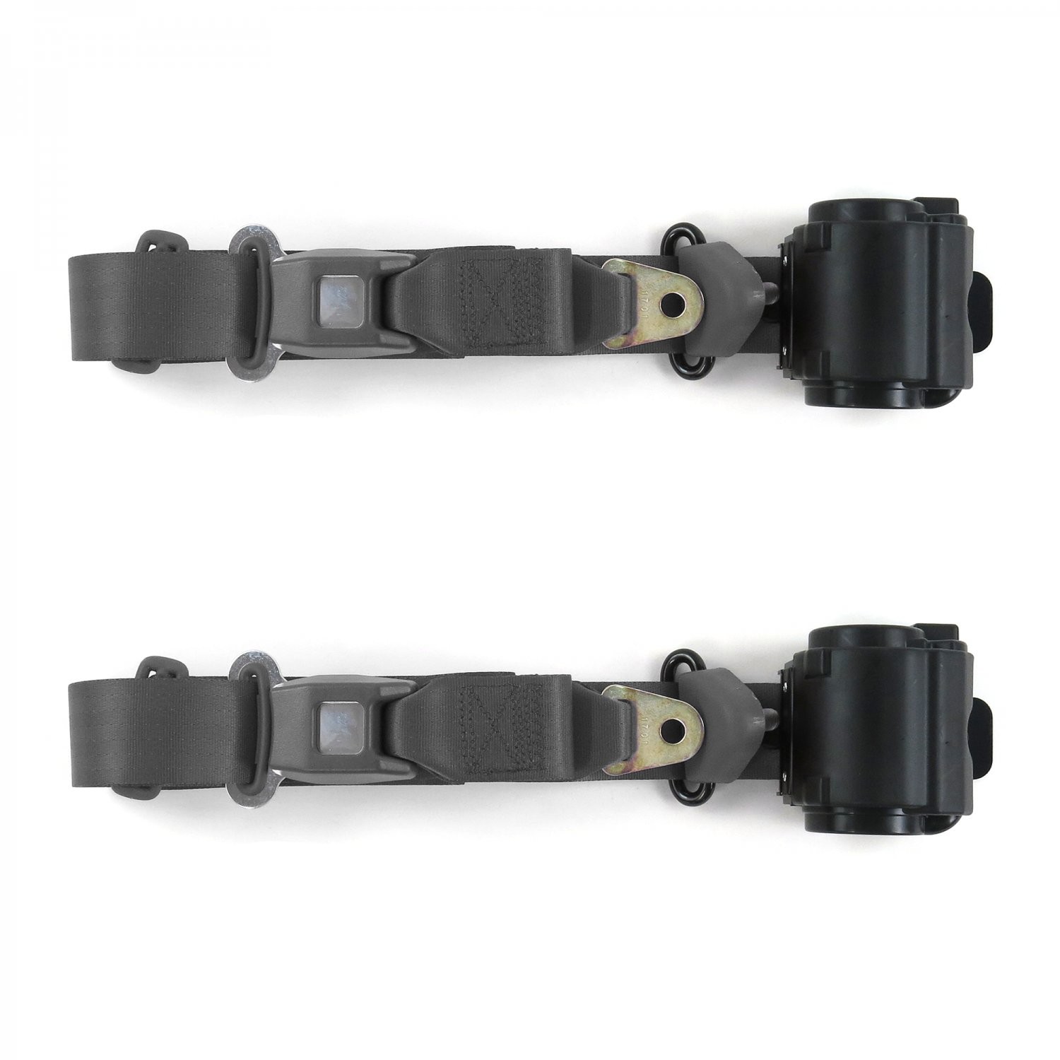 Early Cars 1941-1948 Standard 3pt Charcoal Retract Bucket  Seat Belt Kit-2 Belts
