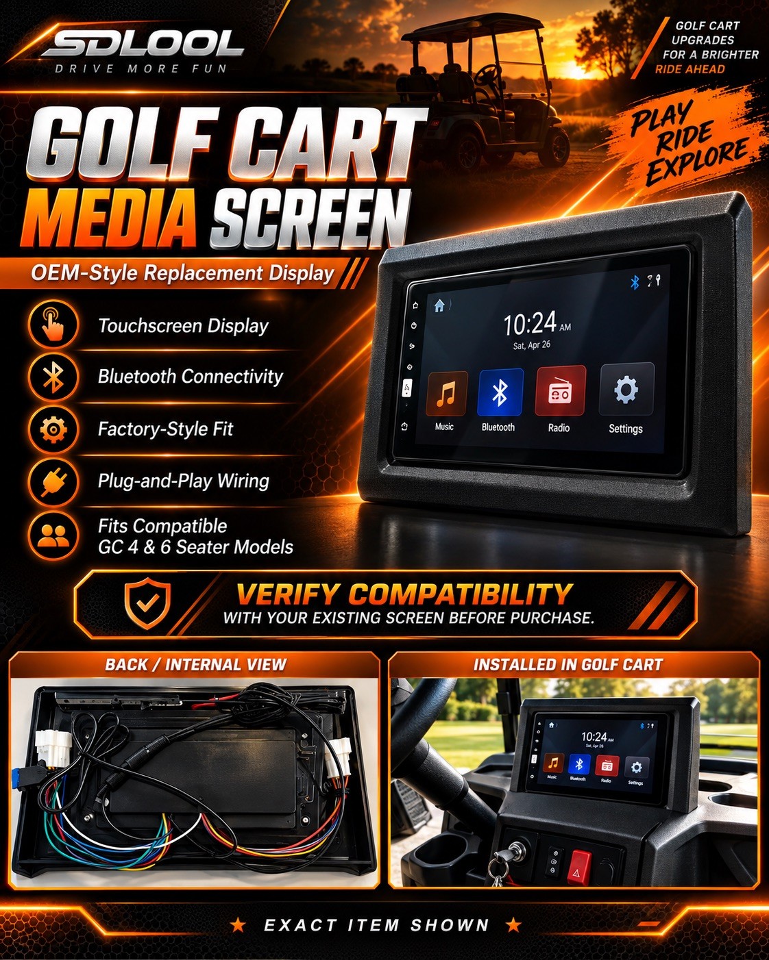 SDLOOL Golf Cart screen
