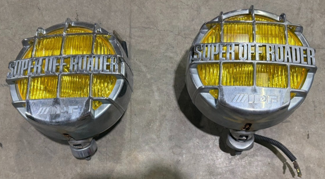 Vintage IPF Super Off Roader Used 8 Inch Round Chrome Fog Light Assembly Vintage IPF Super Off Roader Used 8 Inch Round Chrome Fog Light Assembly
