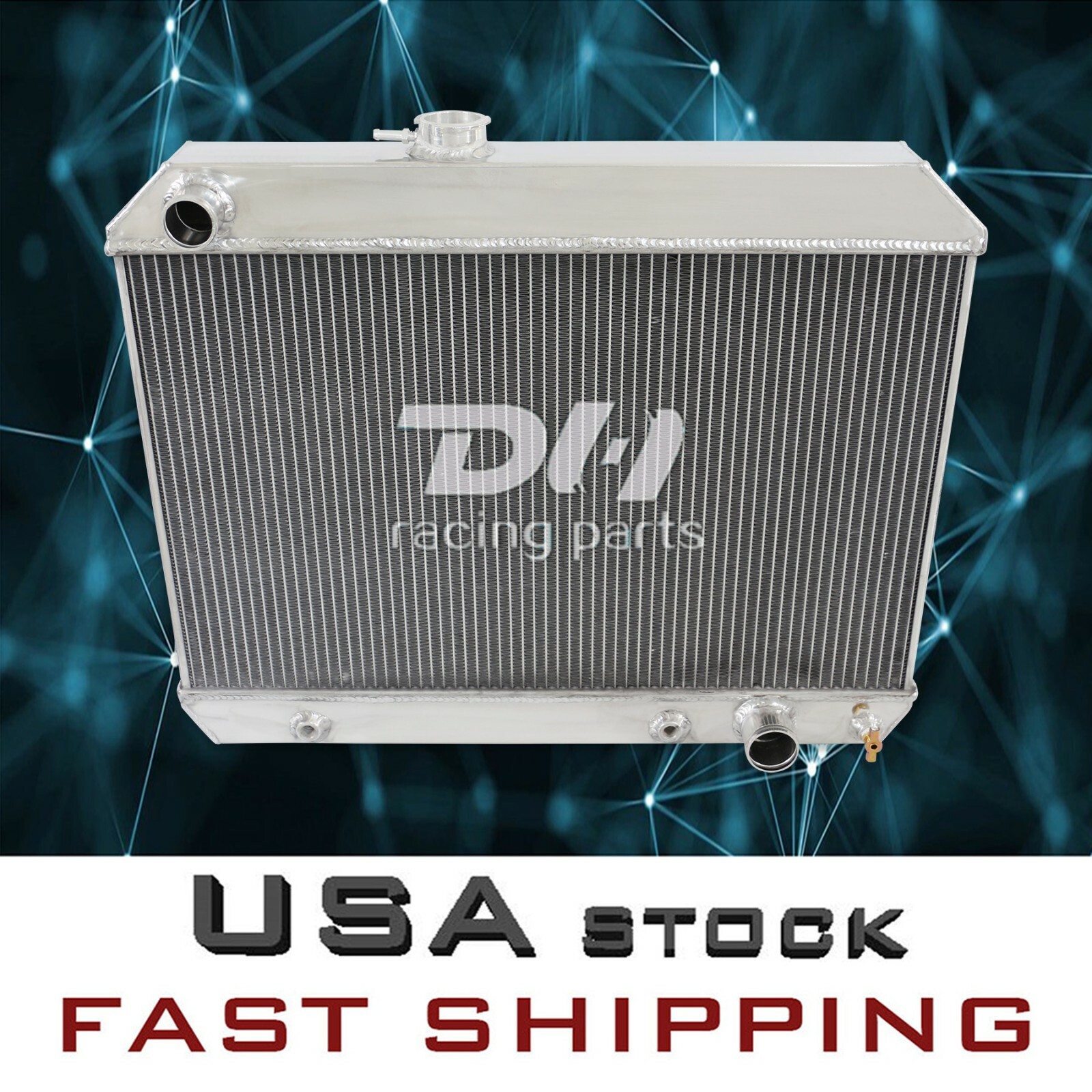 Alum 4Rows Radiator For 1964-1967 Pontiac Le-Mans/Tempest/GTO 3.8L 6.6L 5.3L V8