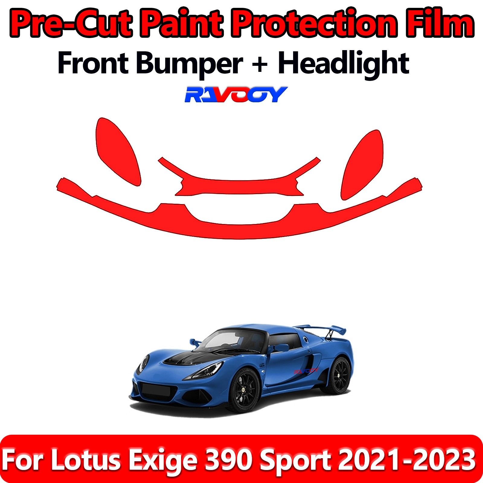 8.5Mil PreCut Front Bumper PPF Kit Film For Lotus Exige 390 Sport 2021-2023