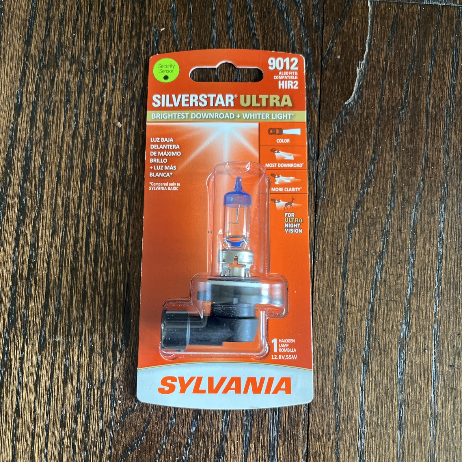 Sylvania 9012 Also Fits Compatible HIR2 SilverStar Ultra Halogen Headlight Bulb