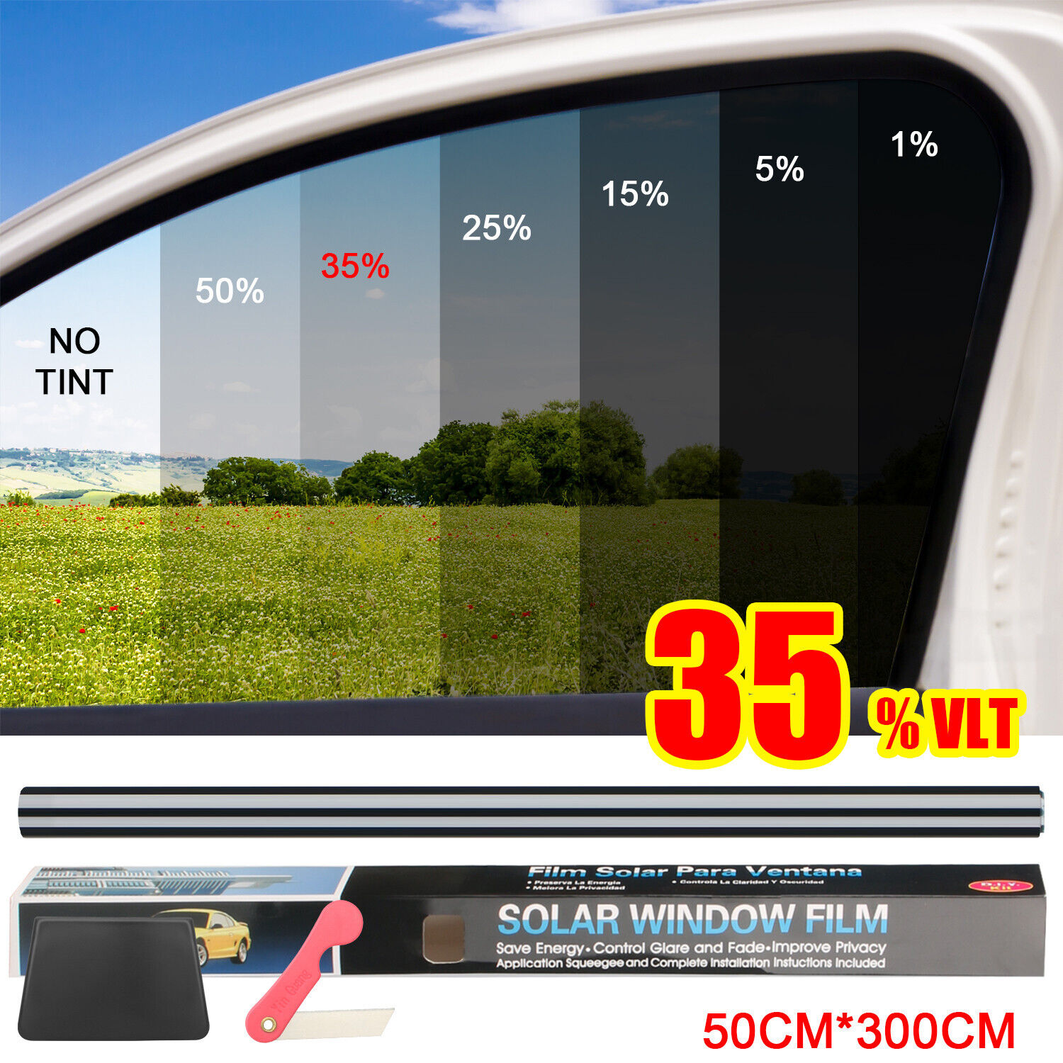 300CM Uncut Roll Window Tint Film 35% VLT 20